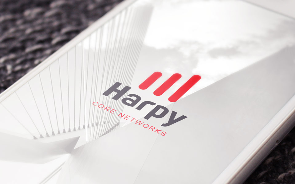Harpy, network testing company logo design