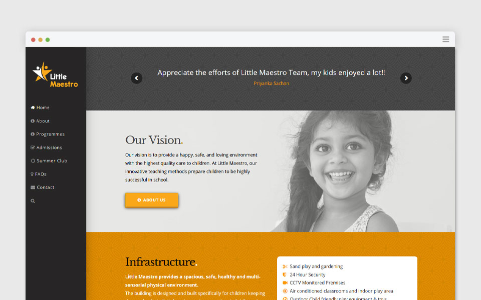 website design for play school