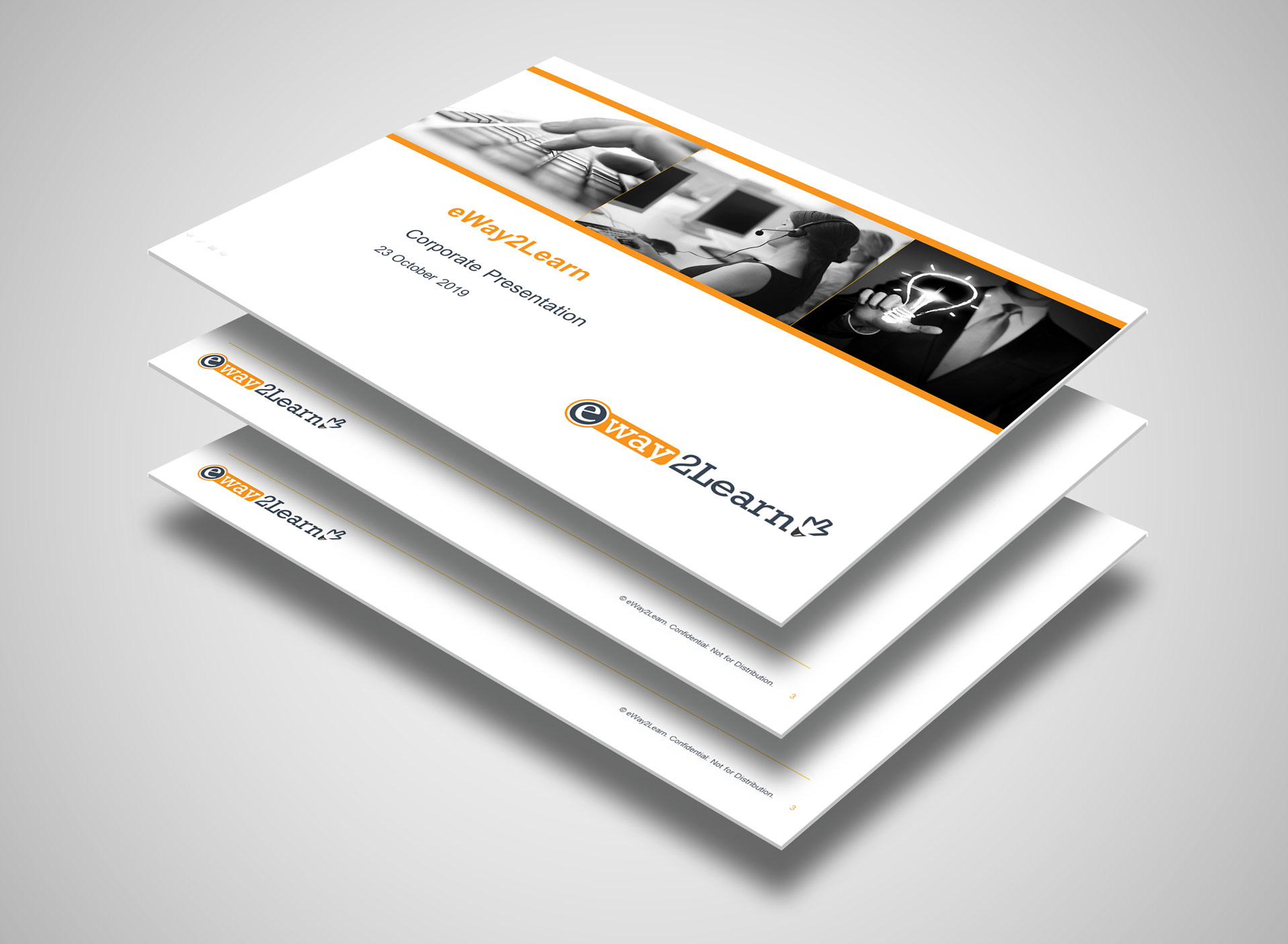 PowerPoint template design for eway2learn - online training company