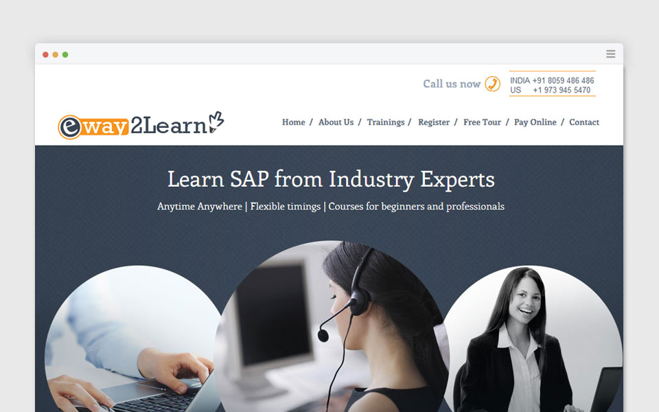 website design for eway2learn - online training company