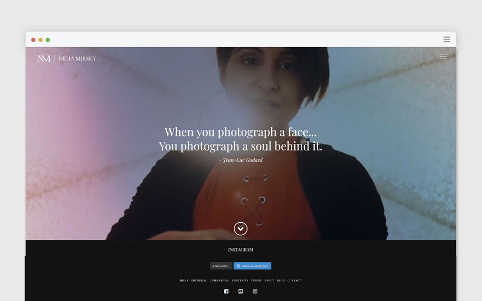 website design for portrait photographer