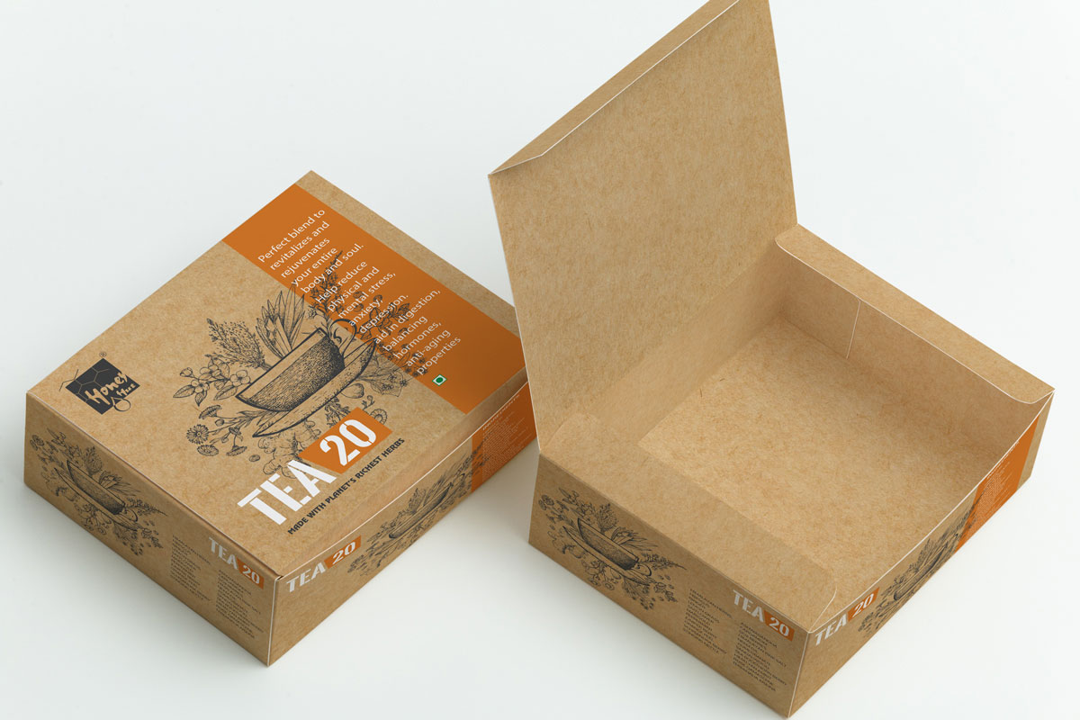 Tea 20 box packaging design for Honey Hut