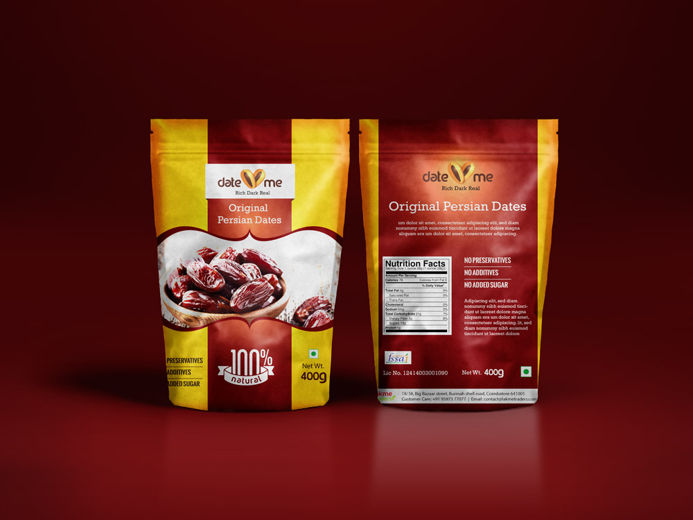 Dry fruits packaging design