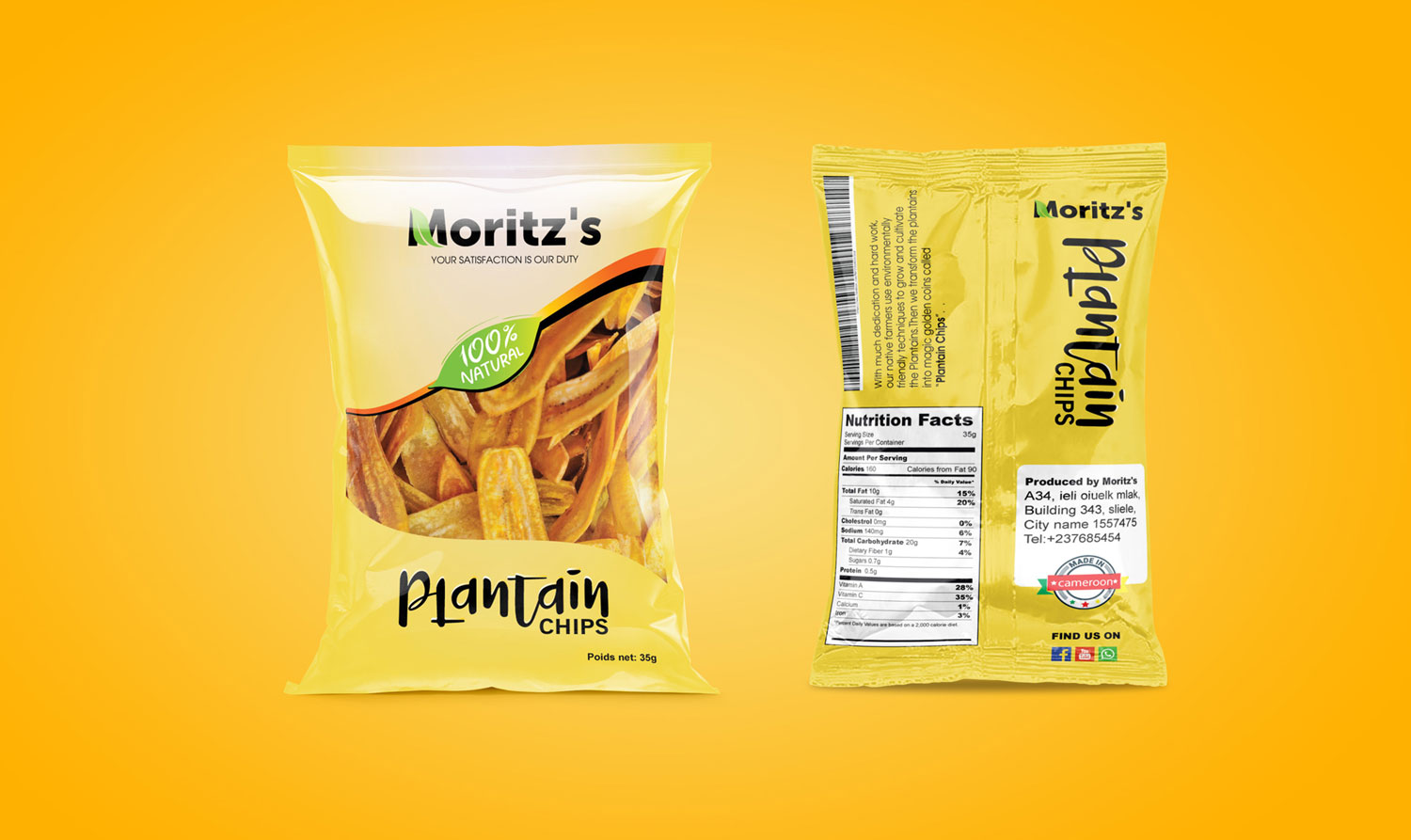 Packaging Design for plantain chips - moritz's