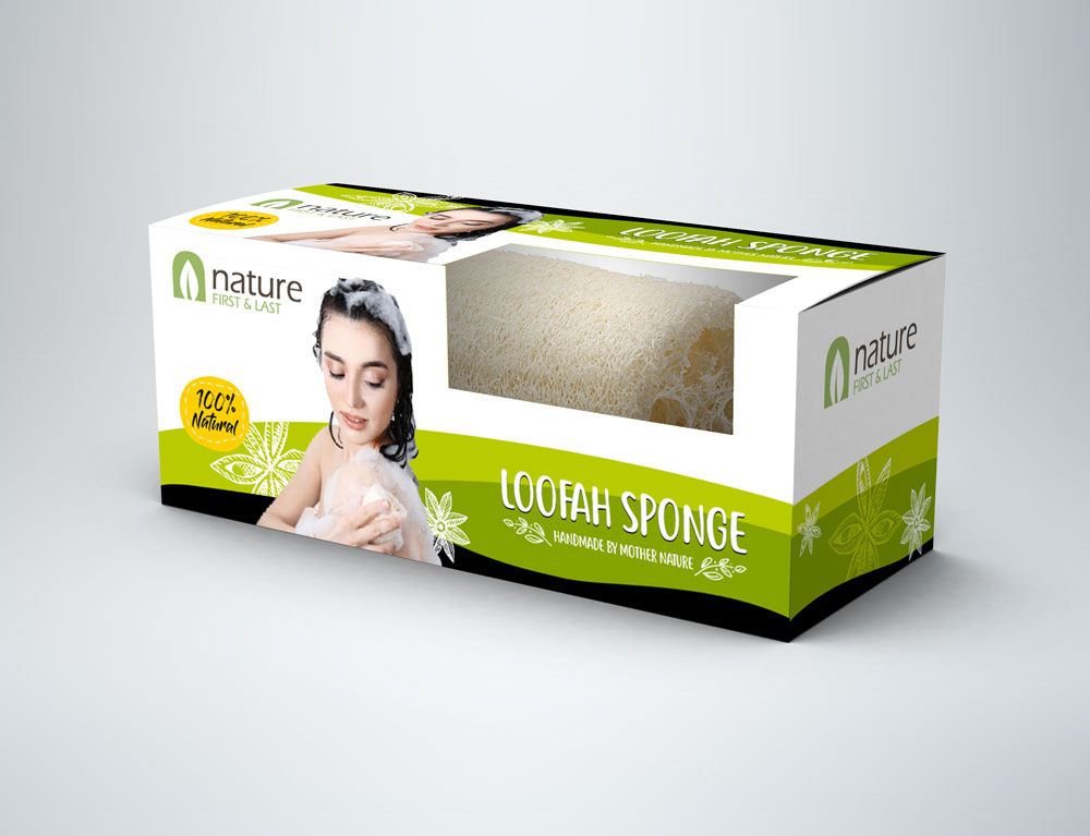 Box Packaging Design for loofah sponge