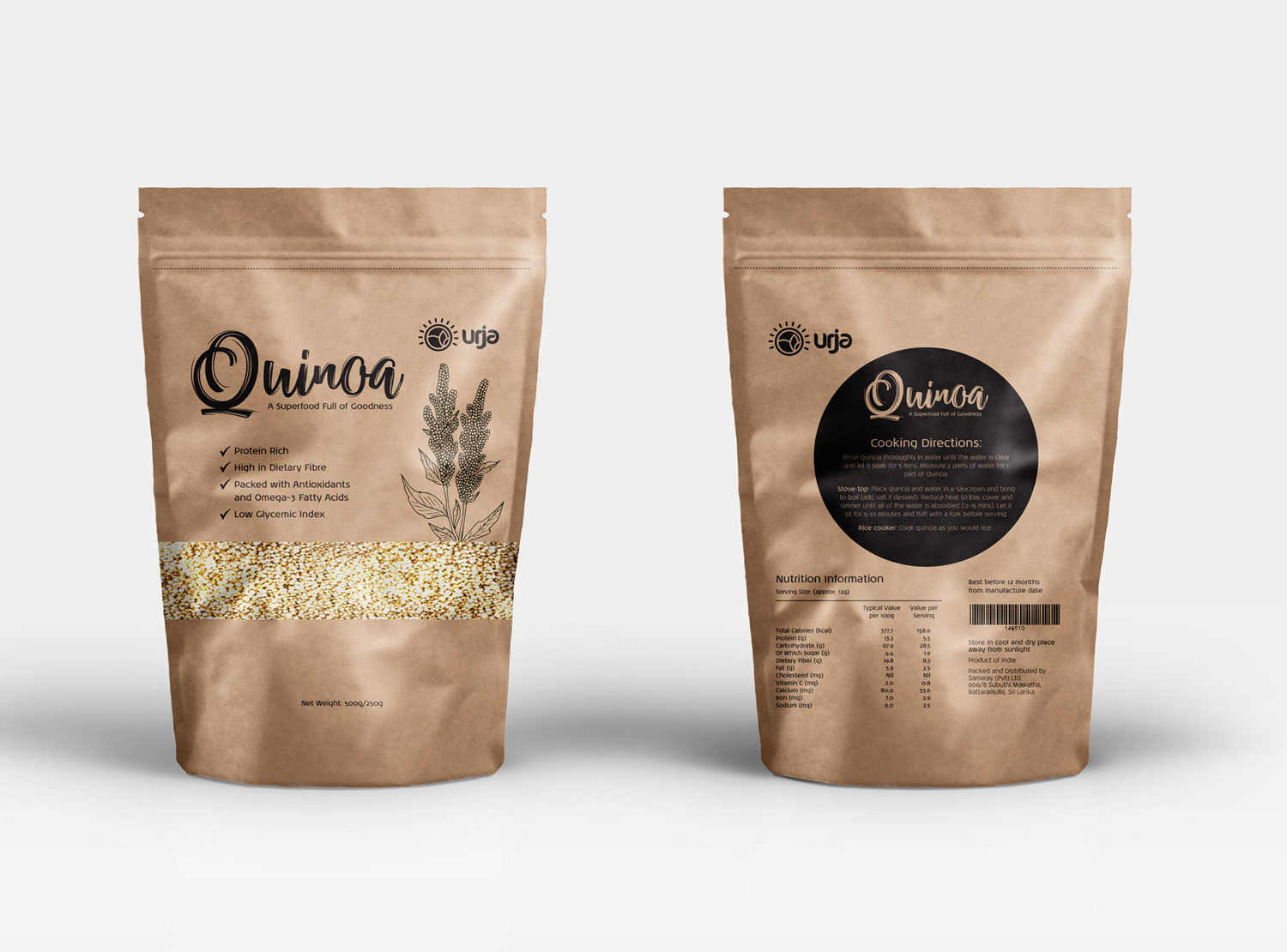 Organic Food packaging design for quinoa by Urja