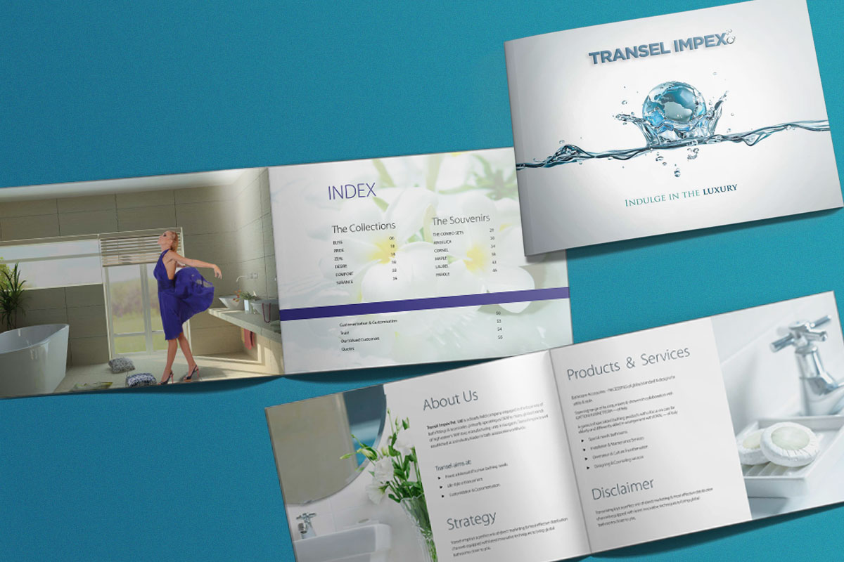 Transel Impex bathroom Brochure Design